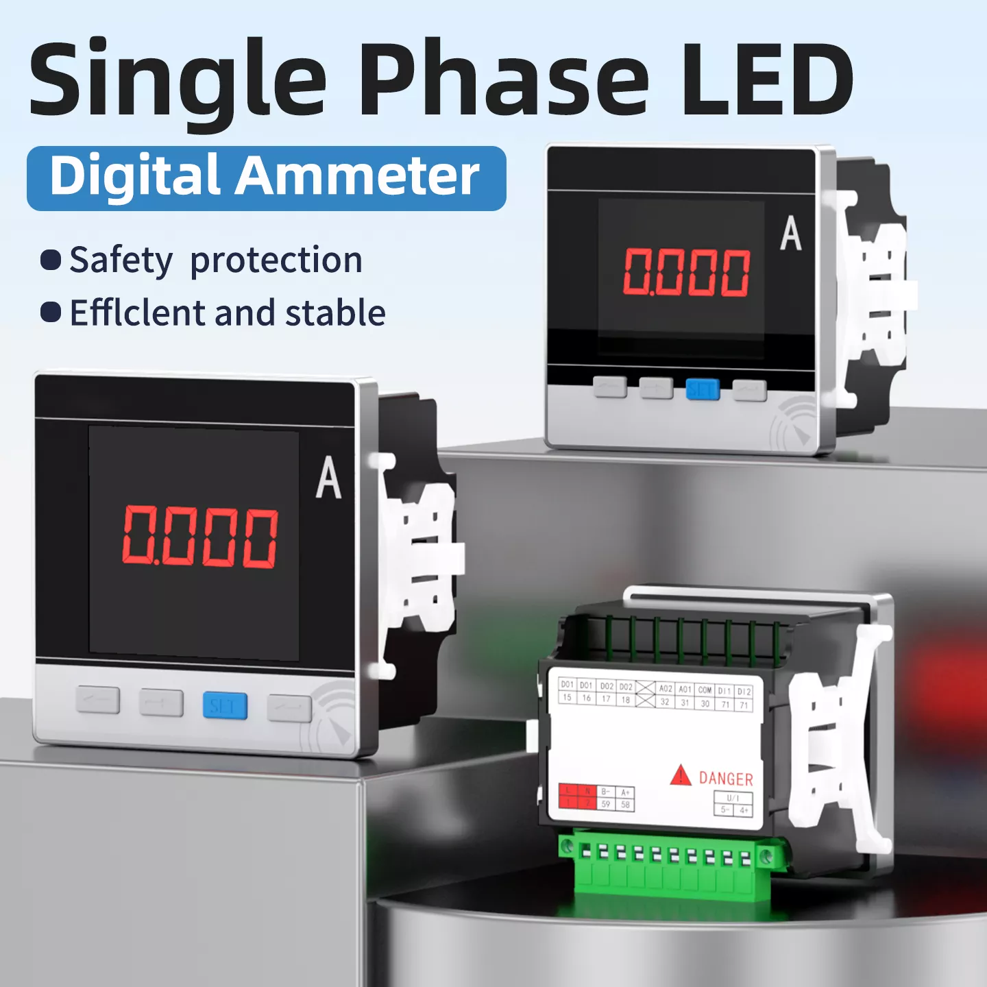 একক ফেজ LED ডিজিটাল অ্যামিটার