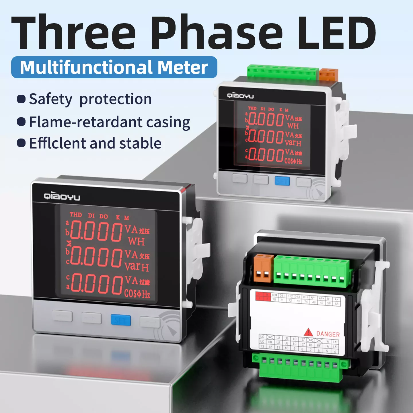 তিন ফেজ LED বহুমুখী মিটার